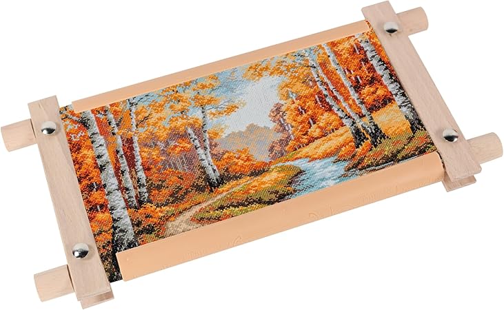 Small Beech Wood Tapestry Embroidery Frames, Scroll Stitching Holder for Cross Stitch, Needlepoint, Quilting & Sewing Projects