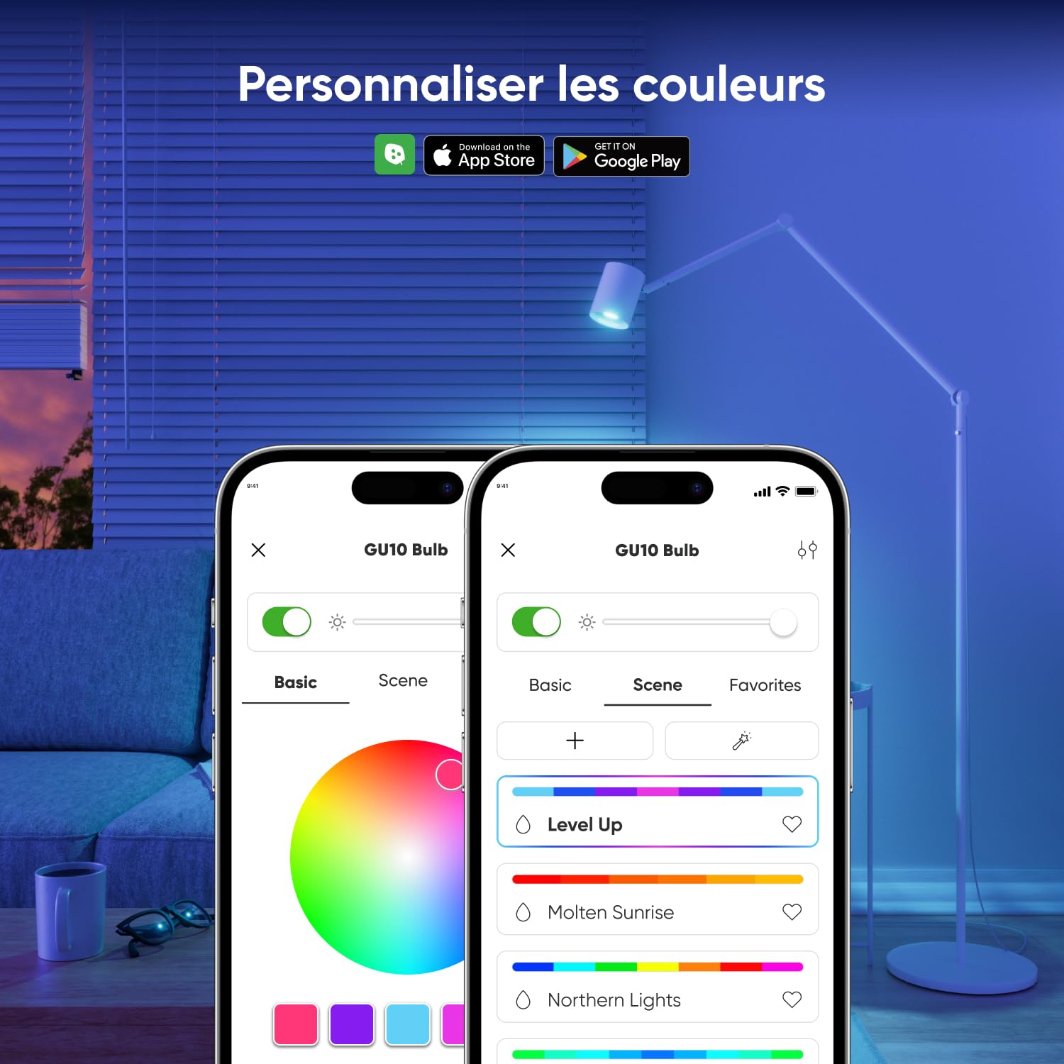 Nanoleaf Lampe LED Intelligente GU10 Matter 3 Ampoules RGBCW à intensité variable, 16 Millions de Couleurs, 400 lumens, Application WiFi Bluetooth/Commande Vocale (Alexa, Apple, Google)