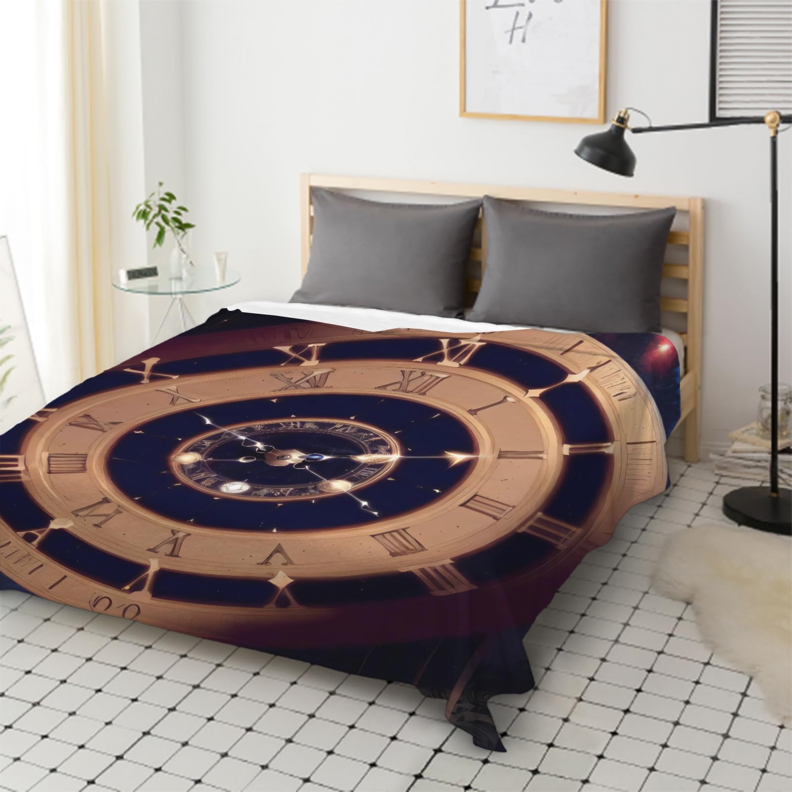 Manta de Franela Geométrico 180x200 cm Manta de Franela de Microfibra Sueño Manta de Felpa Suave para Sofá Cama Manta Polar Invierno Gruesa y Esponjosa Caliente