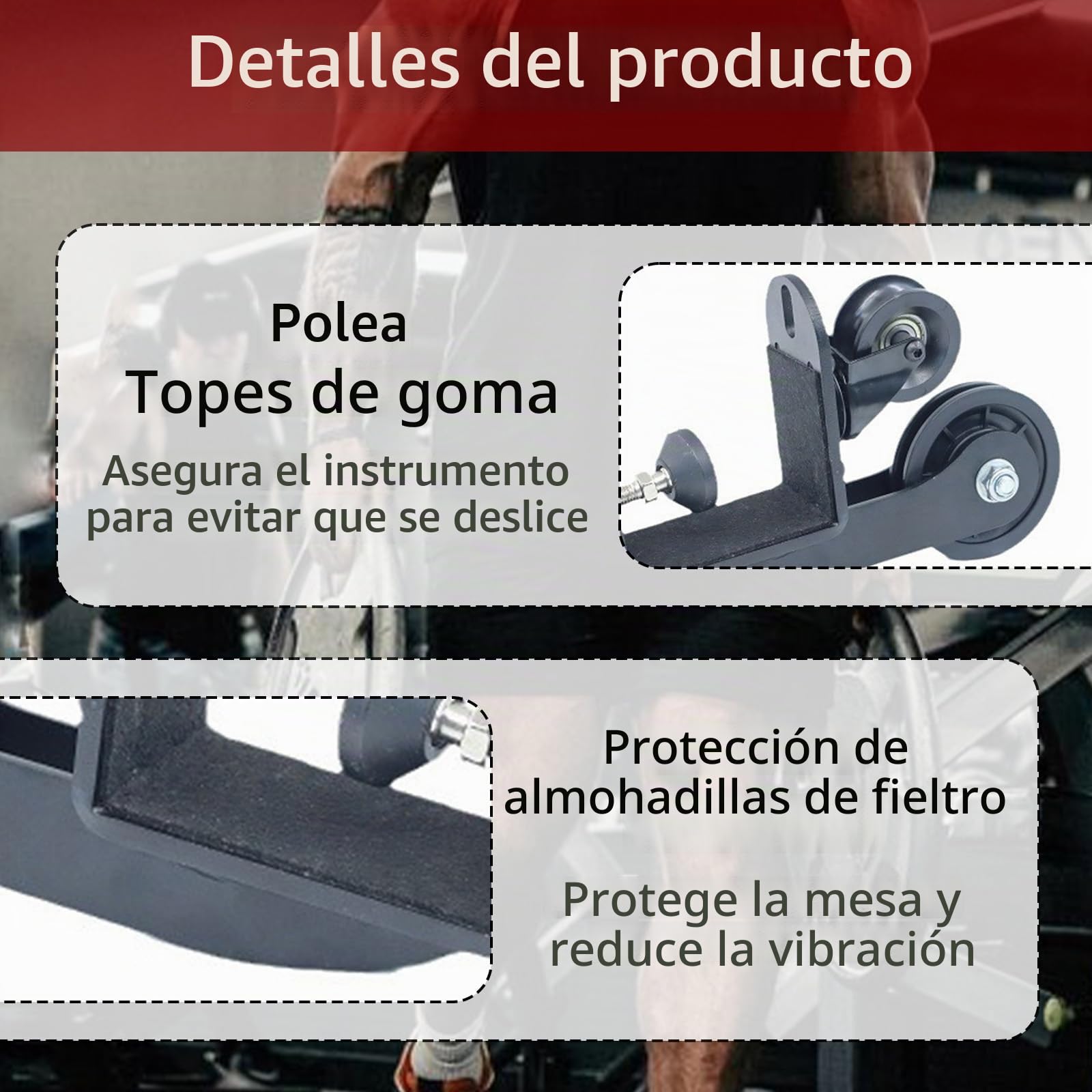 Polea para Entrenamiento de Fuerza de Brazos, Sistema de Poleas para Entrenamiento de Brazos sobre la Mesa, Dispositivo Profesional Entrenador Fuerza Brazos con Pasador de Carga y Cuerda