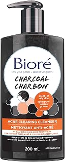Bioré Charcoal Acne Clearing Cleanser, Salicylic Acid Facial Wash for Oily, Acne Prone Skin (200 mL) - Packaging May Vary