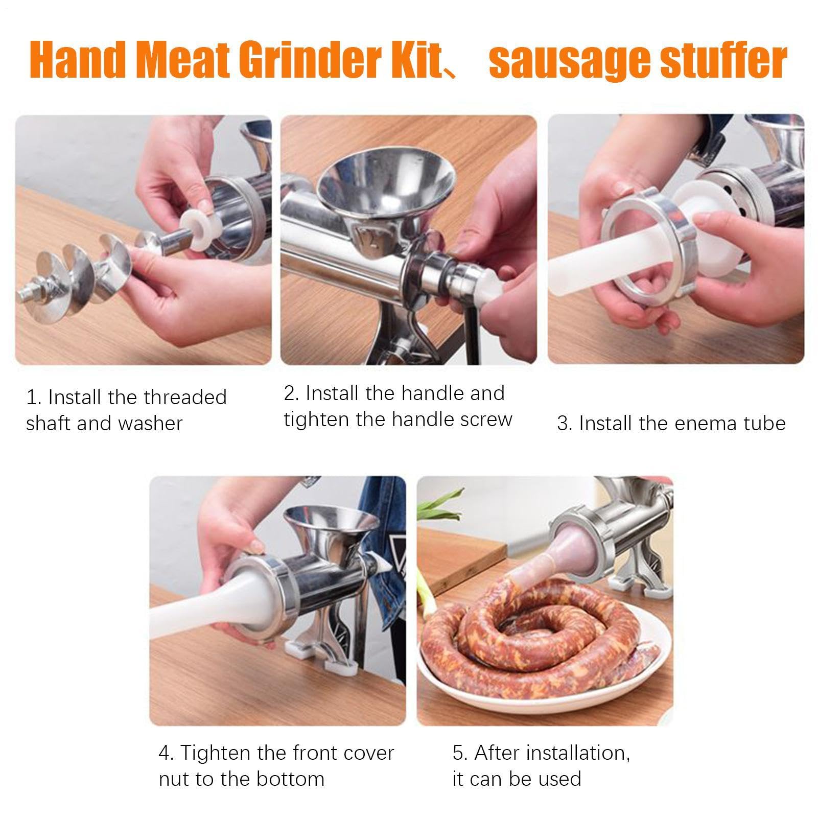Picadora De Carne Molino De Alimentos Manual Multifunción De Manivela | Hacha de carne adecuada para la casa, dormitorio, apartamento, alquiler, cocina, restaurantes, carne de res y