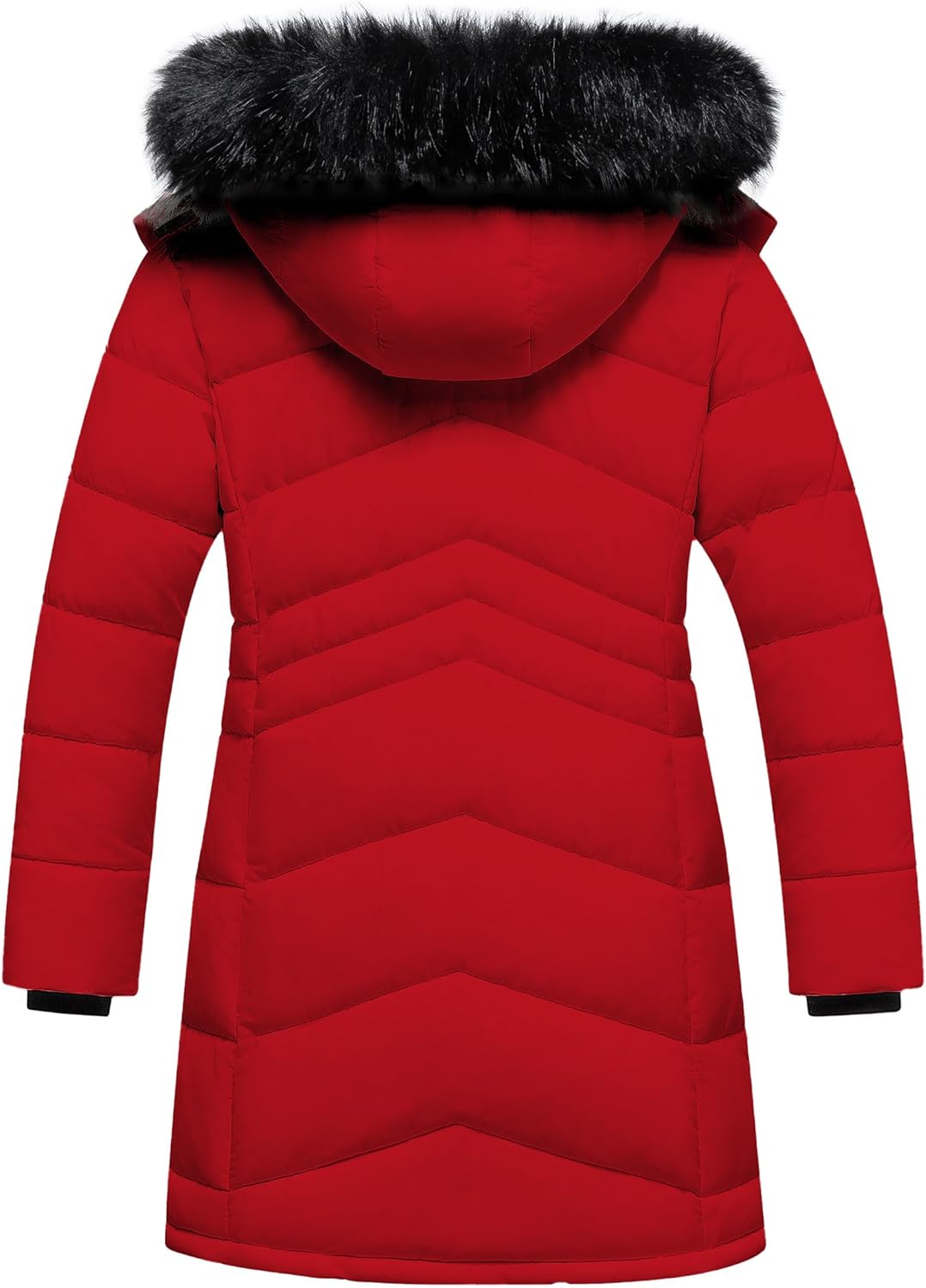 Girl's Winter Coats Kids Waterproof Long Puffer Jacket Thicken Fleece Lined Ski Parka with Detachable Fur Hooded - Image 2