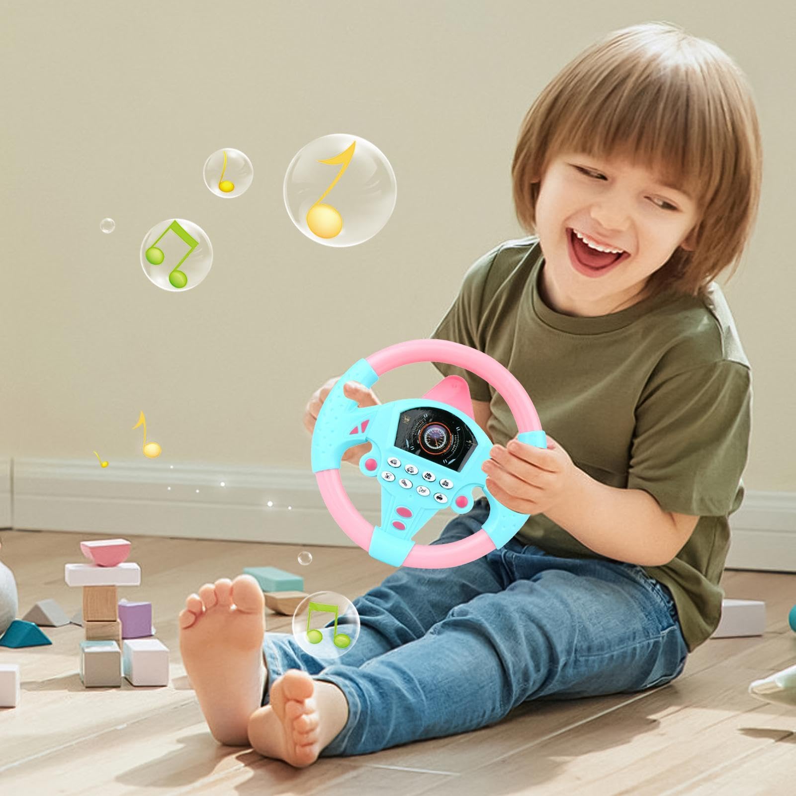 Volante Giocattolo Per Seggiolino Auto Bambini - Interattivo, Con Suoni E Luci, Per Intrattenere In Viaggio, Età 3+