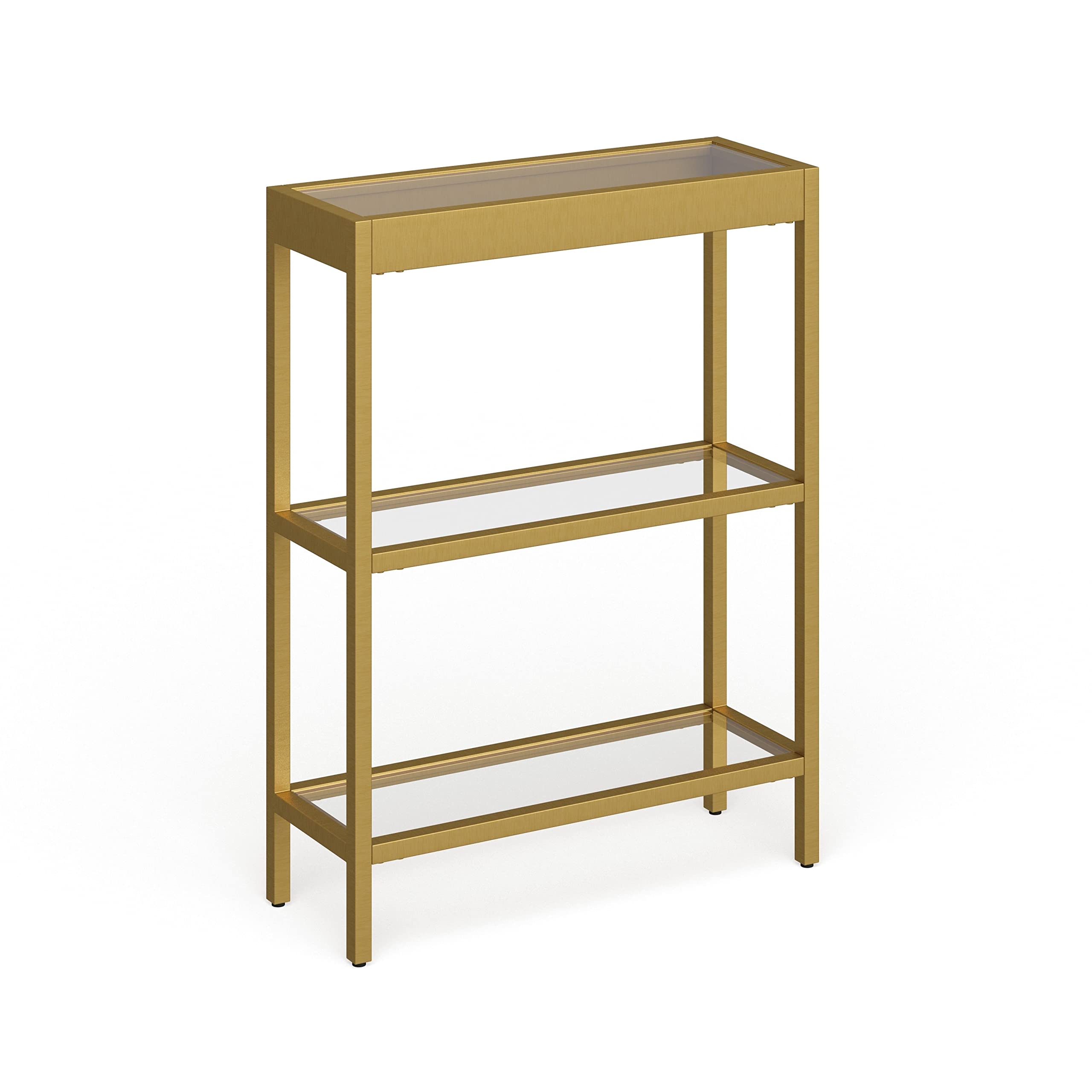 Henn&Hart 22" Wide Rectangular Console Table in Brass, Entryway Table, Accent Table for Living Room, Hallway