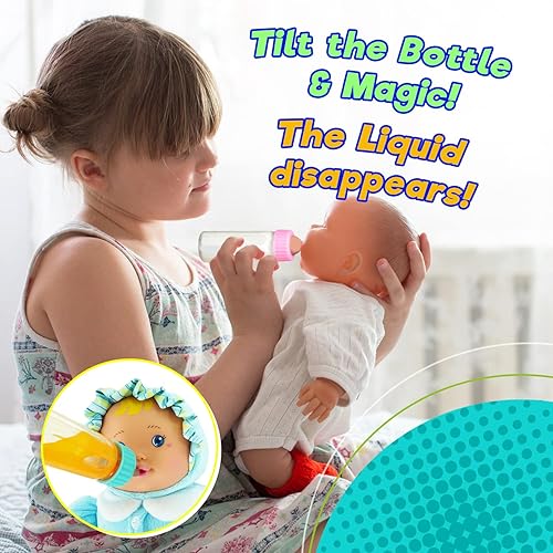 Miniatura 3 de Ja-Ru Biberones mágicos para muñecas de bebé, botella de leche y botella de jugo, accesorios para muñecas de bebé. Set con 2 botellas. 701-1