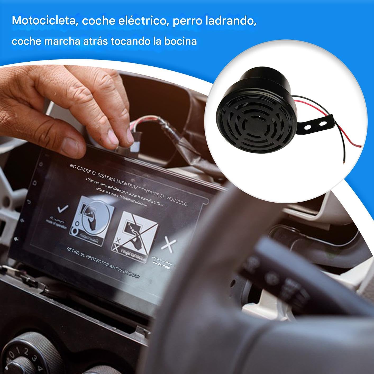 Tromba per auto con suono di cane che abbaia | corno di allarme con suoni di animali e abbaiare di cane per auto - 4 livelli di regolazione del volume Modifiche automobilistiche per auto