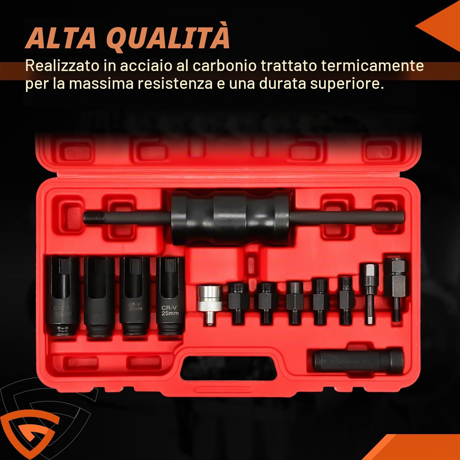 GEARMONSTER Set di 14 Utensili Estrattore Iniettori Diesel CDI Estrattore per Iniettori Ugelli di Iniezione Estrattori