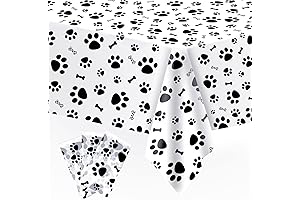 Paw Print Plastic Tablecloth for Pet Dog Themed Birthday Party