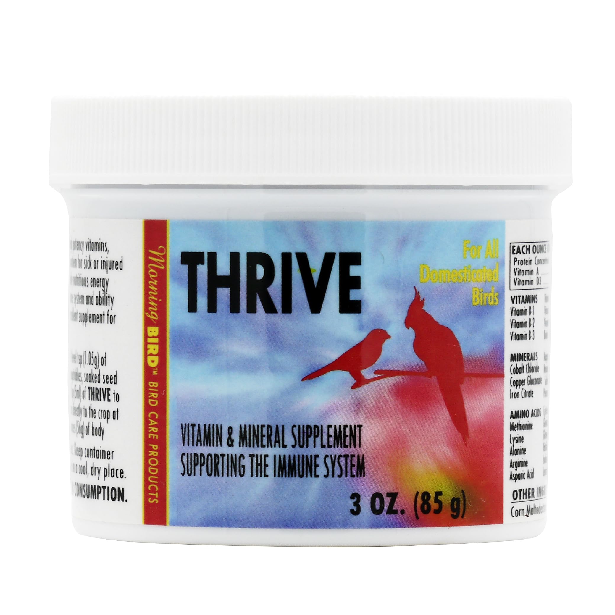 Morning Bird Thrive, Nutritious Energy Supplement with Minerals, Vitamins, Amino Acids, Electrolytes, and Protein, 3 oz