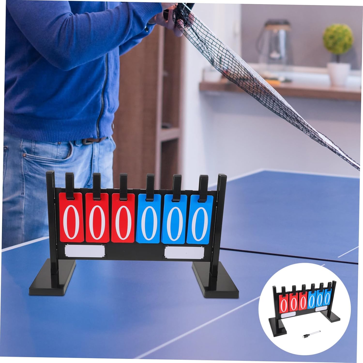 Multi-Sport Scoreboard Flip Score Keeper Weatherproof Upright Display for Basketball Soccer Tennis Volleyball Baseball Games and Classroom Activities