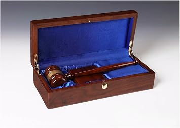 Personalized Engraved Gavel Set Solid Walnut Pianowood Gift Box, 10" Gavel and 4" Sounding Block, Lawyer Gift, Judge Gift, Mayor Gift