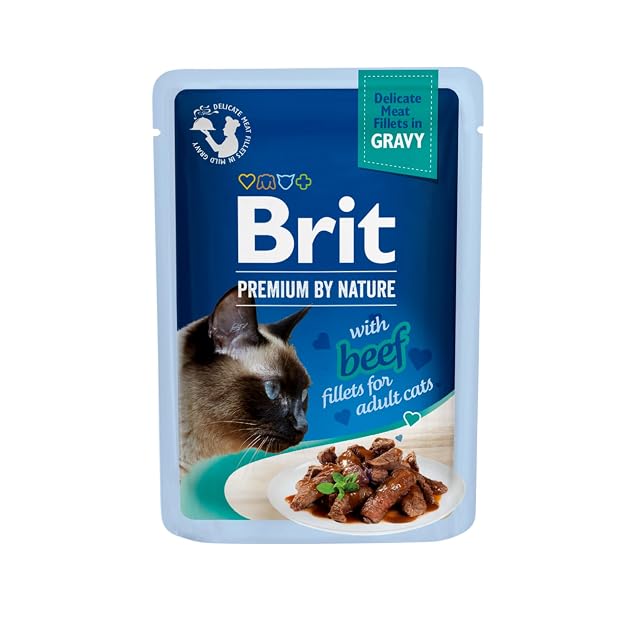 Foto 2 de 8 de Brit Comida húmeda Premium para Gatos, filetes delicados en Salsa de Vacuno
