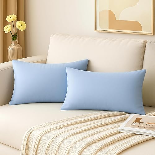 Vista 193 de Thmyo Paquete de 2 fundas de almohada cuadradas decorativas de algodón, fundas de almohada de sublimación en blanco, fundas de cojín blancas