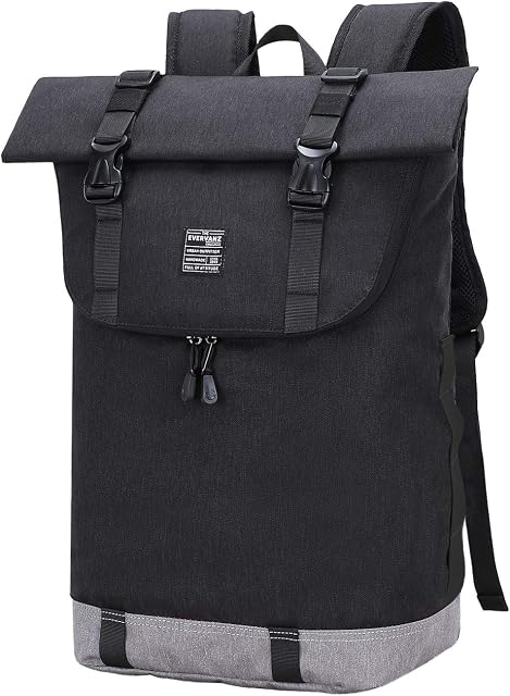 EverVanz Laptop Backpack Women & Men Roll Top Water Resistant Travel Hiking Rucksack Lightweight Casual Daypack Stylish School Bag