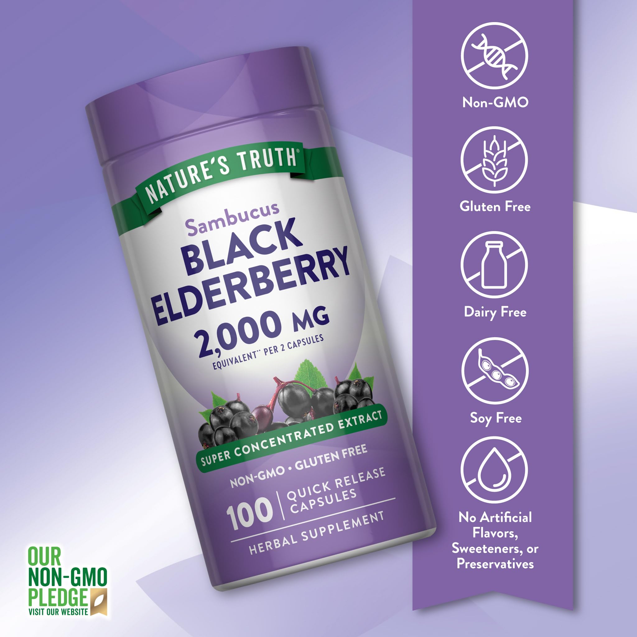 Nature's Truth Black Elderberry Capsules | 100 Count — Amazon image 3
