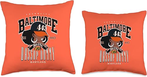 Miniatura 3 de Around the Way Girls Baltimore Area Code 443 443 Area Code Baltimore Maryland Flag Black Girl Bmore Pride - Almohada de 16 x 16 pulgadas, multicolor