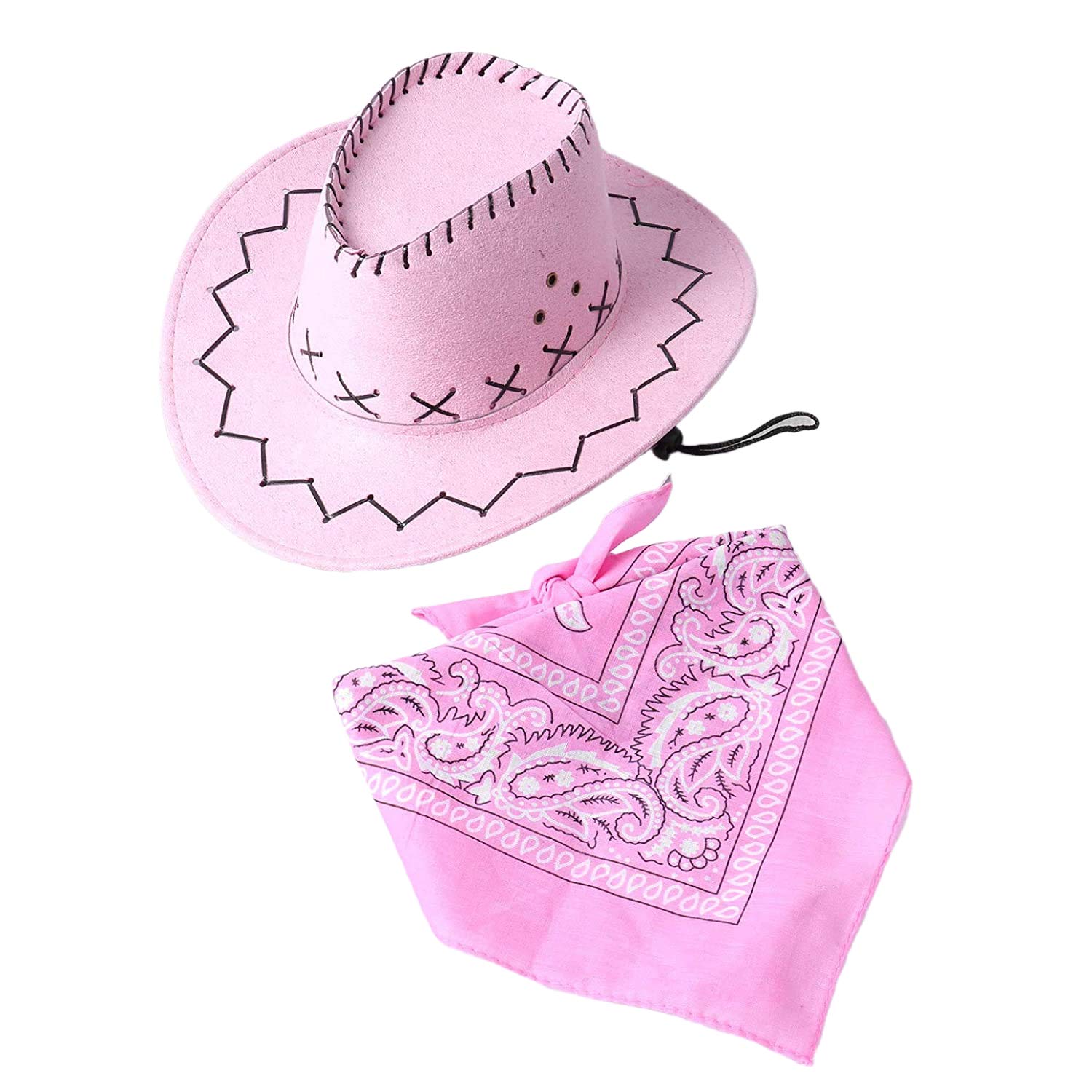 Carnavalife Sombrero Cowboy Cowgirl de Vaquero con Pañuelo Bandanas Paisley de Algodón Toy Story Western Occidental Oeste Country Disfraz para Adulto y Niños
