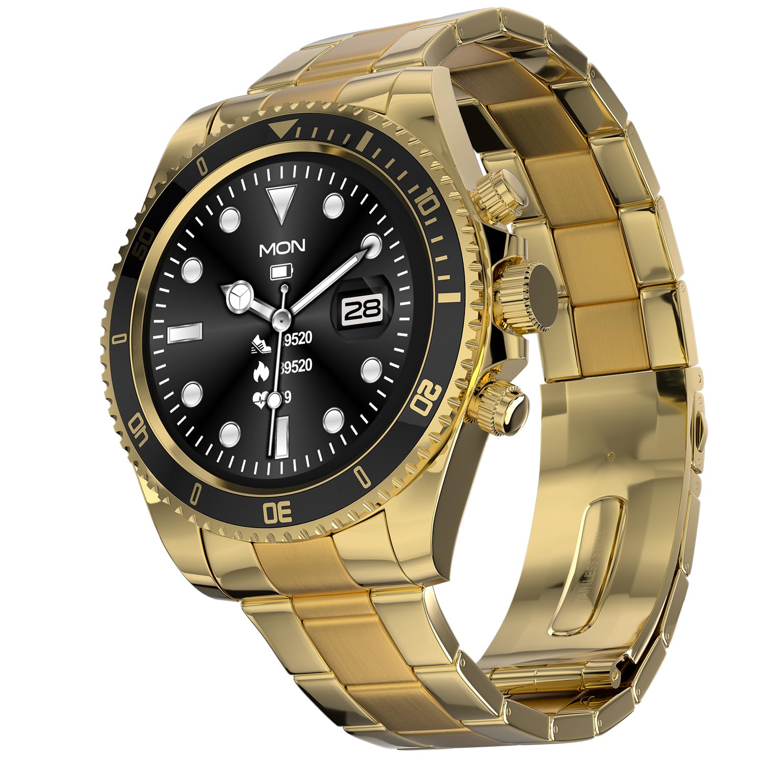 Fire-Boltt Avalanche Luxury Watch, Bluetooth Calling Smart Watch with 1.28” HD Display, 2 Button Pushers, Voice Assistance, Multiple Sports Modes, Health Suite, IP67 Resistance (Gold Black) (B0CCJ22FGS) Amazon Price History, Amazon Price Tracker