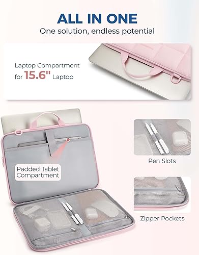 Miniatura 3 de BAGSMART Funda para laptop de 15 a 16 pulgadas con correa, bolsa acolchada esponjosa para laptop con asa, funda antirrobo para MacBook AirPro de