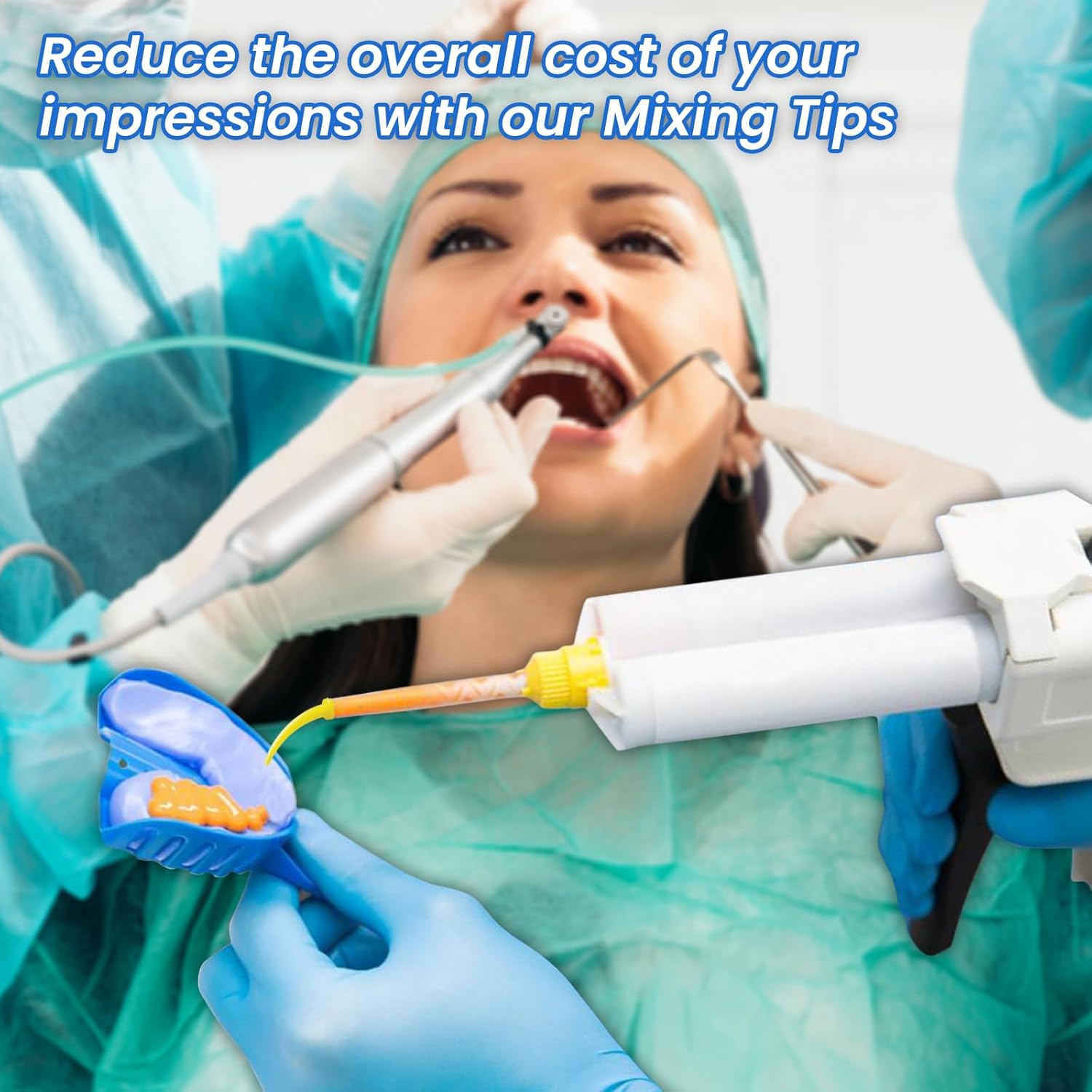 Dental Impression Mixing Tips, Intraoral T-Mixer Nozzles for Crown & Bridge, Precision Dispenser Nozzles for Impression Material (500, 7cm)