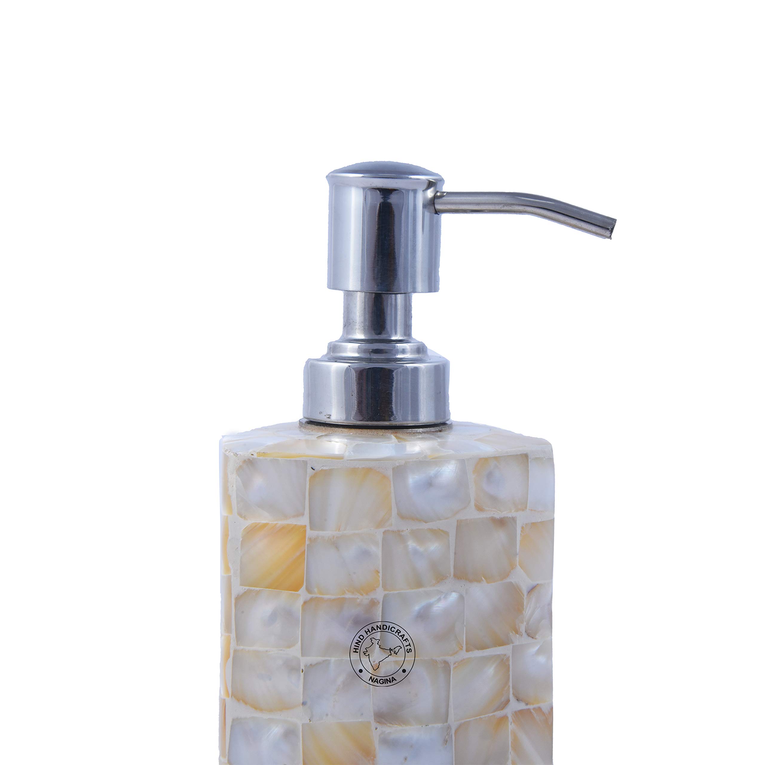 4 pezzi Houseware Madreperla & Acciaio Controsoffitto Sapone Liquido Mano/Lozione Dispenser – Portaspazzolino – Portasapone Sanitari – Vassoio | Regalo decorativo per la casa (bianco