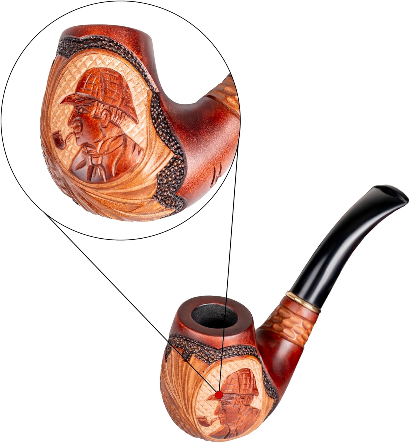 Dr. Watson - Tobacco Pipe, Collectable Series, Hand Carved, Fits 9mm filter (Sherlock Holmes)