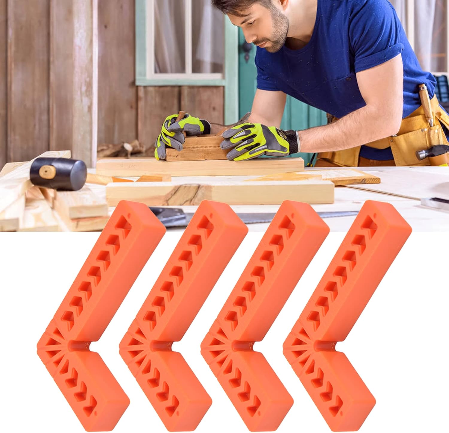 L Type Plastic Squares, Plastic Right Angle Positioner Strong Practicability Easy to Use Multi Purpose 4Pcs Plastic Squares for Drawers Cabinets (6 inch 150mm Plastic Right Angle Block)