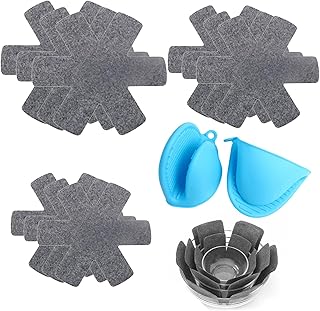 Dessous De Plat 10 Pièces - 3 Tailles (26/35/38 cm) + Gants Anti-Chaleur - Protection Poêle Et Casserole Antiadhésive - pour Cuisine & Restauration