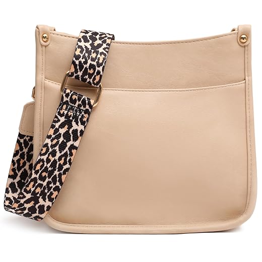 KOGTLA Leather Hobo Crossbody Bags for Women Beige Shoulder Bags With Wide Strap