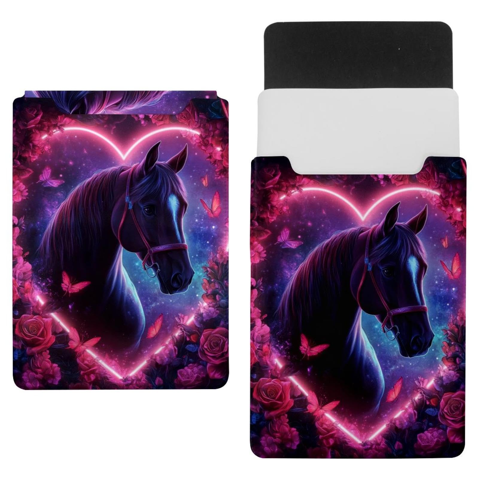 Pochette PC portable et housse ordinateur portable cheval rose