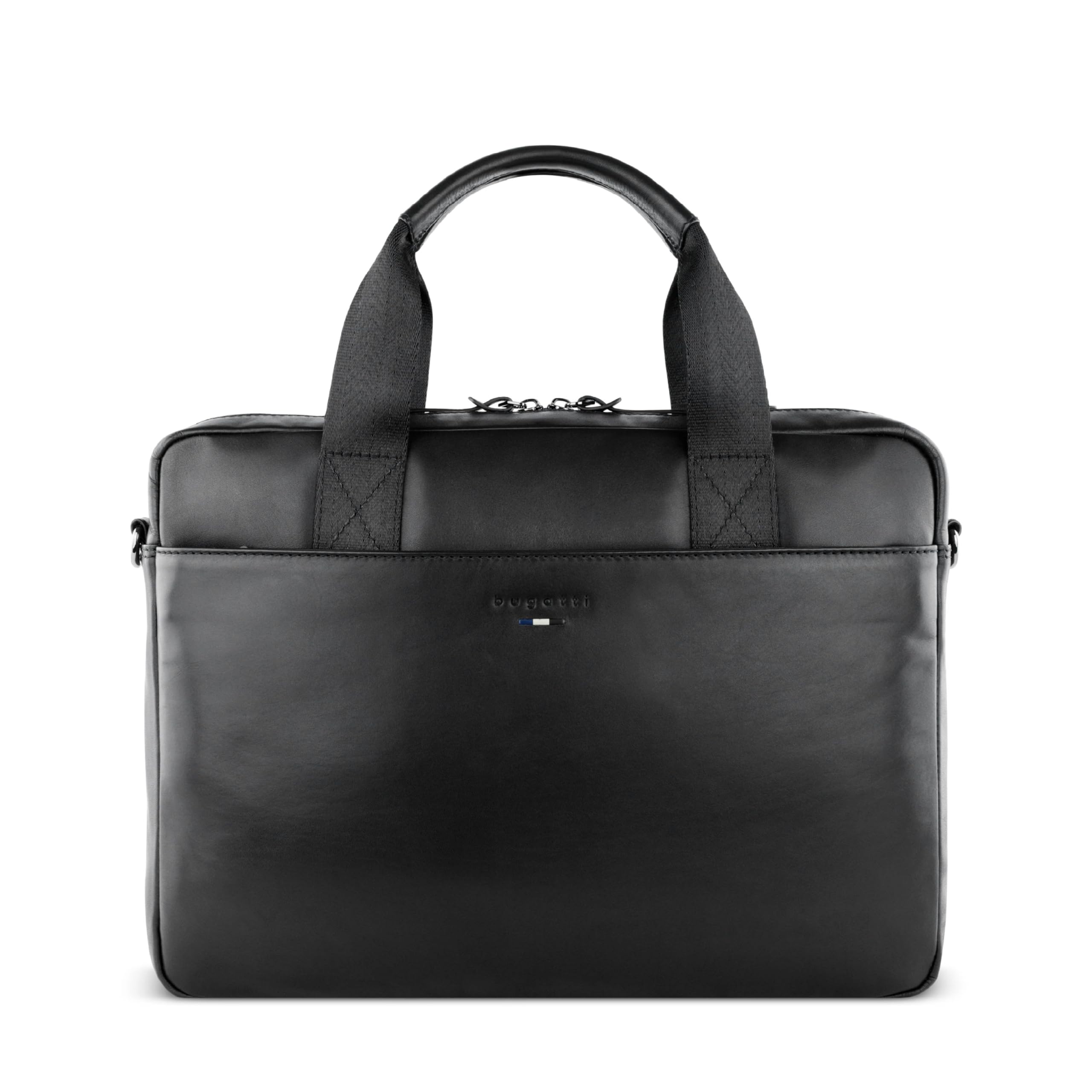 bugatti Romeo maletín de cuero para hombre, bolso de negocios con compartimento para portátil de 13", negro