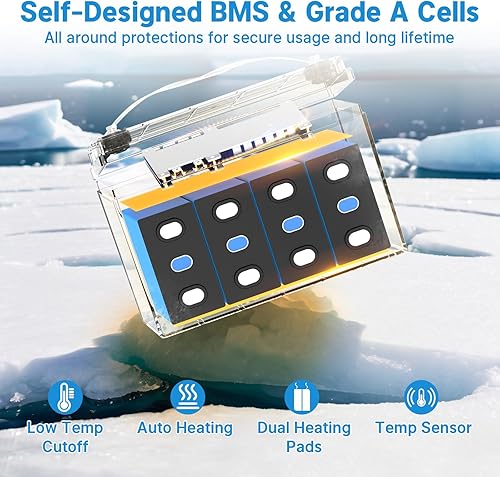 Miniatura 3 de Redodo Batería LiFePO4 de 12 V 100 Ah con autocalentamiento, BMS de 100 A integrado, soporta carga a baja temperatura (-4 ), batería de litio del