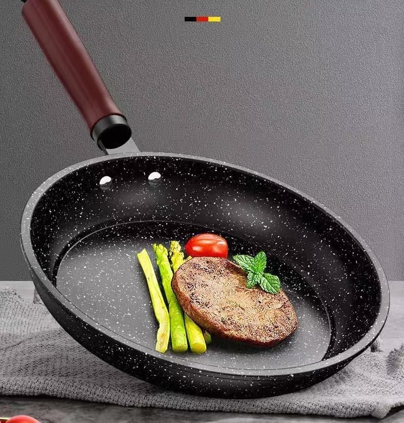 Miniatura 5 de Sartén antiadherente, sartén de granito antiadherente con tapa de vidrio, sartén para saltear con tapa (sartén con tapa de 10 pulgadas)