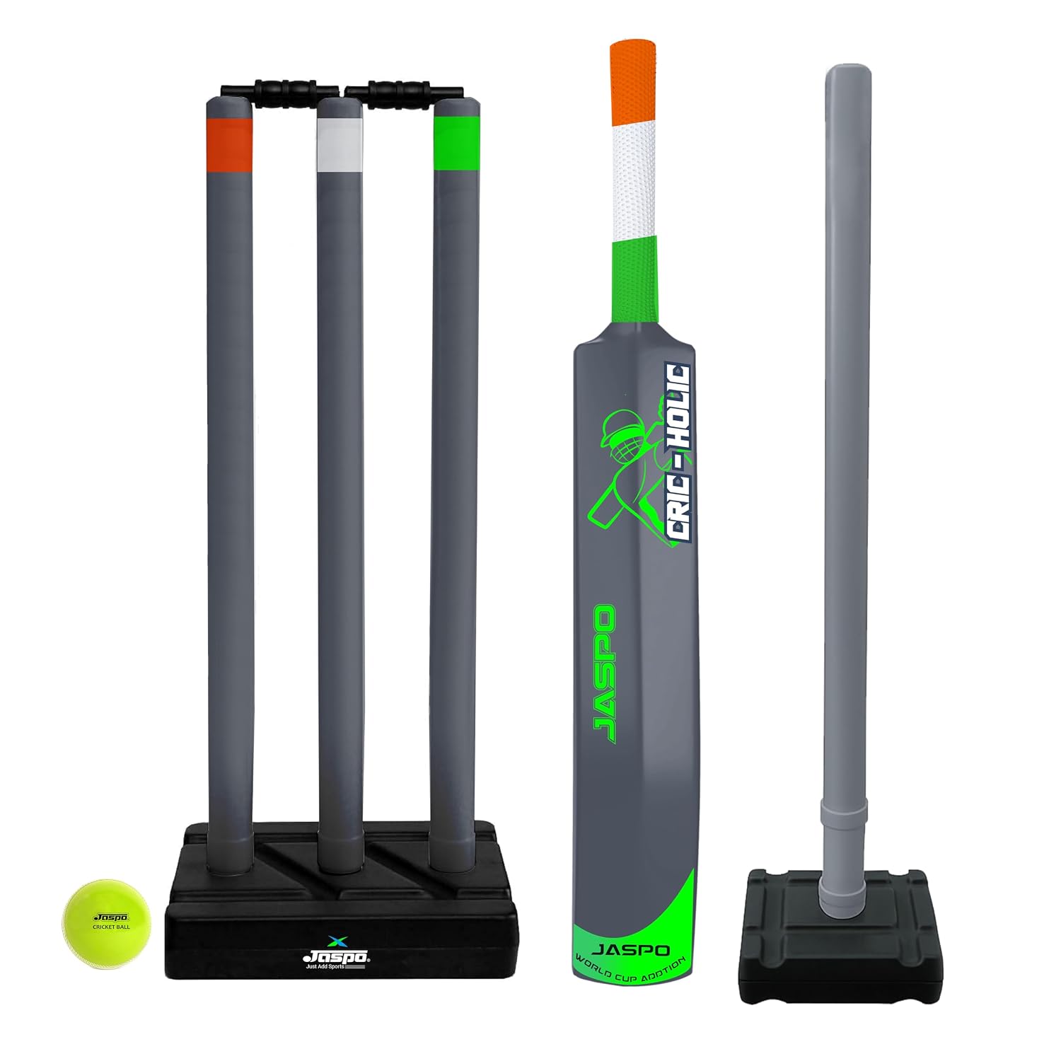 jaspo Cric Holic Lite Heavy Duty Plastic Cricket Bat Kit for Age 12+ | Includes 34” Bat, Ball & Stumps | Full Size-8 Combo... - Review, Price and Buying Guide