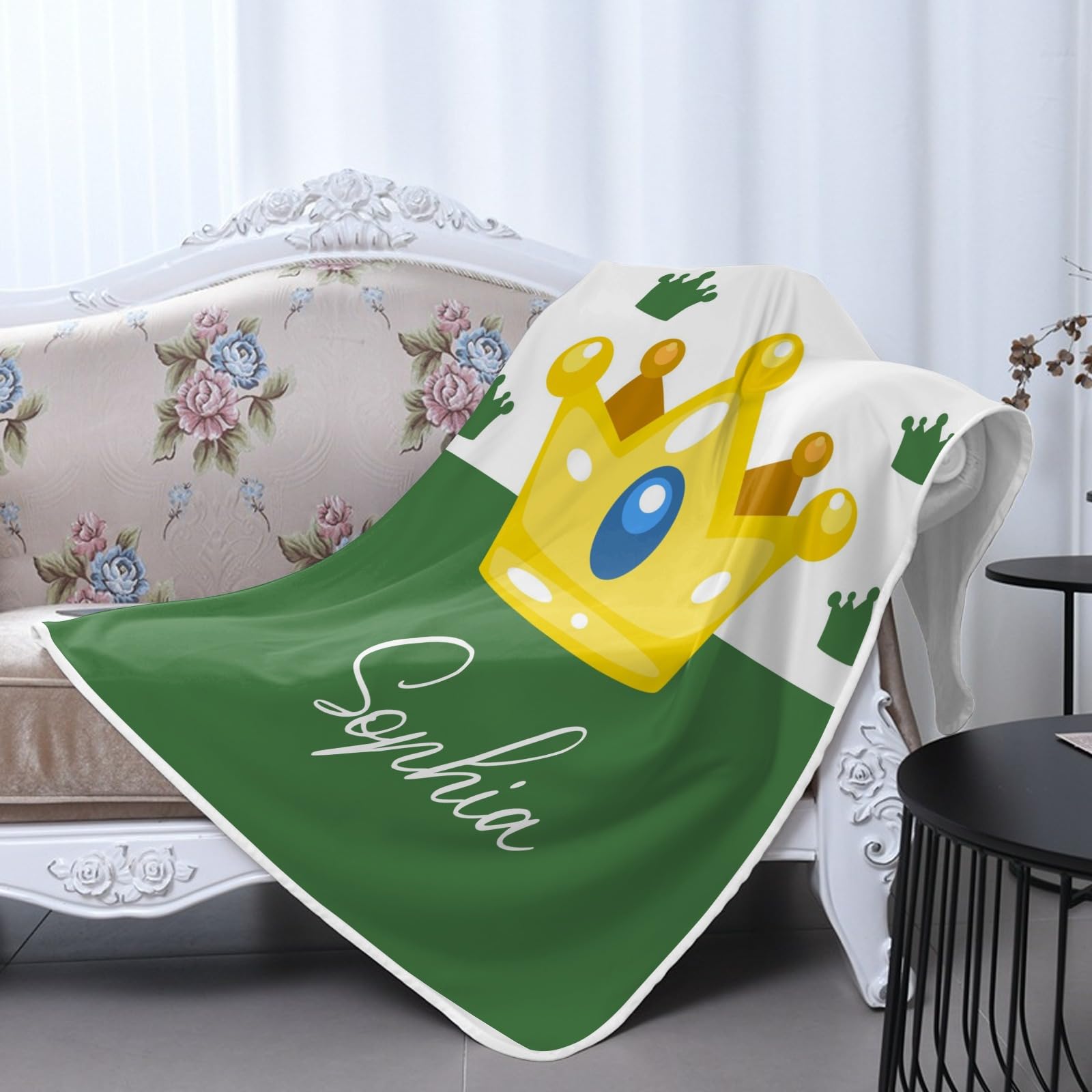 GoTussWO Personalized Gift Princess Crown Pink Safe Blanket, Stroller Canopy Replacement,40x50Inch