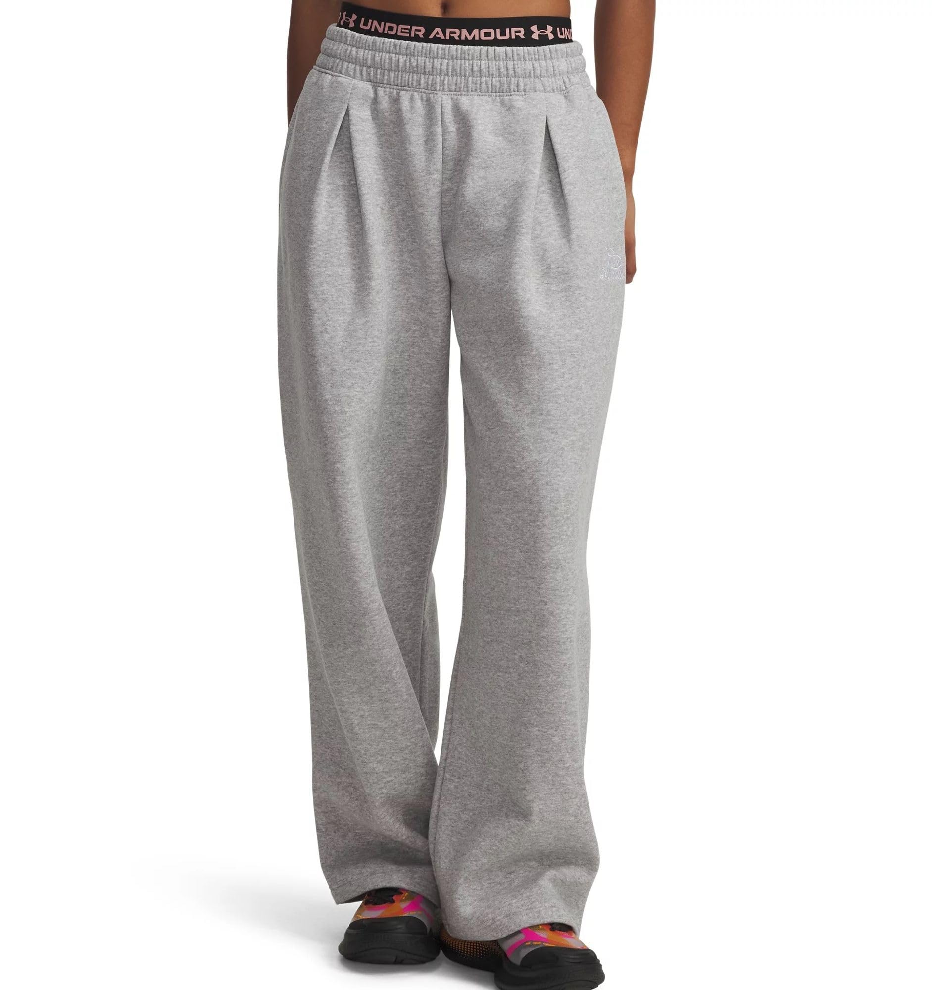 Under Armour Rival Fleece Script Pt - Mod Gray Light Heather / / White - XS