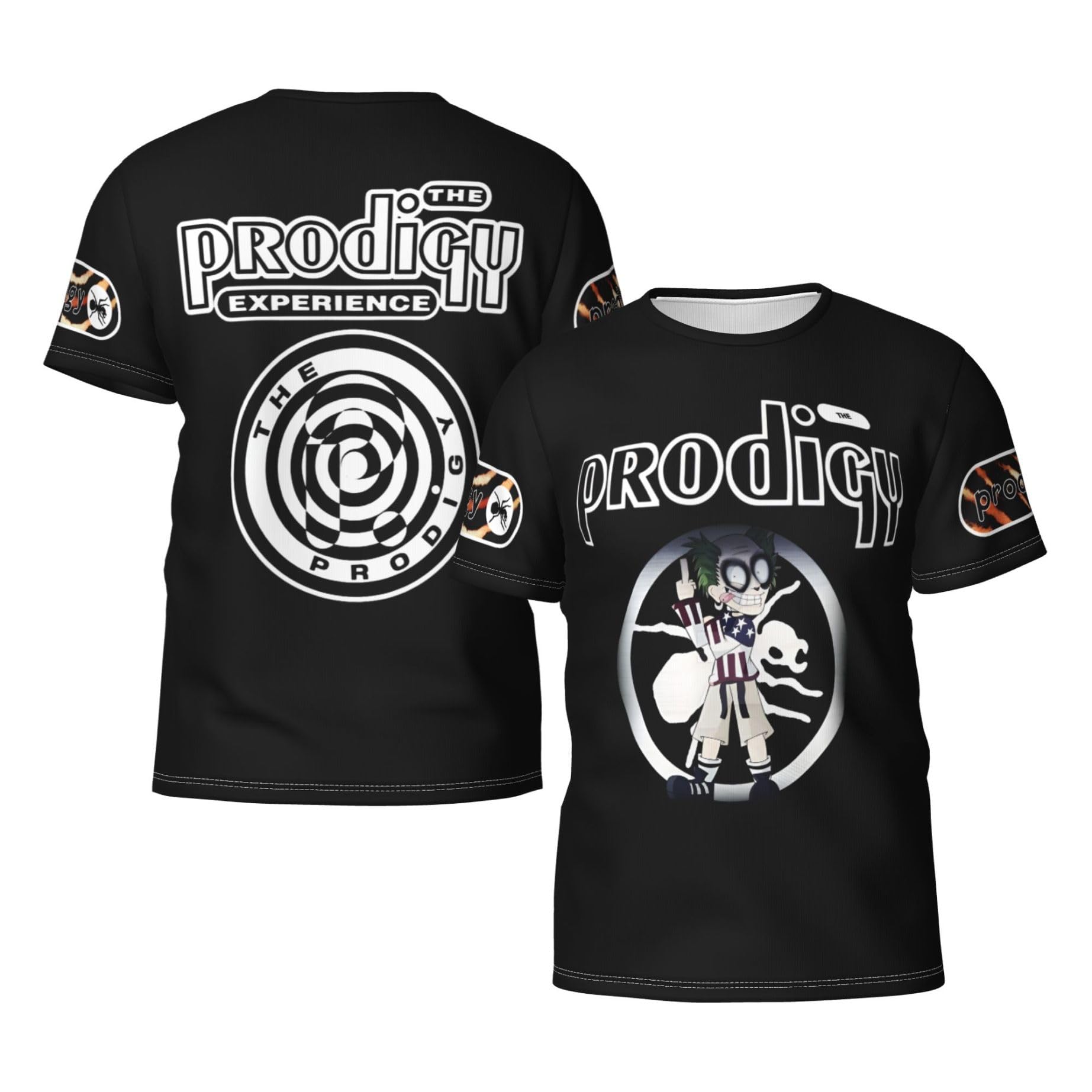Man's The Ant Music Band-Prodigys-T-Shirts Casual Summer Tees Crewneck Short Sleeve Shirts with Multi-Side Prints Multicoloured XXL