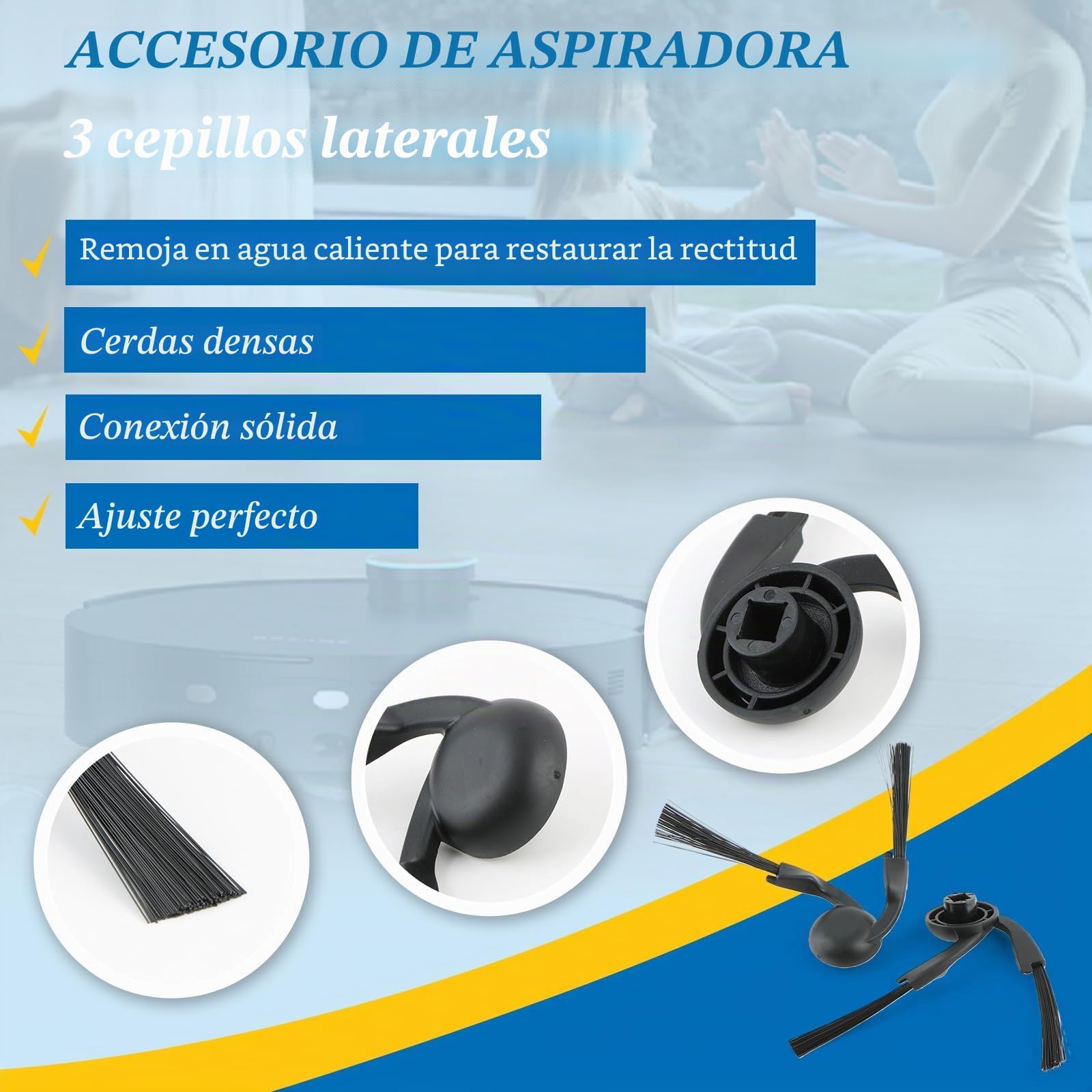 Para Xiaomi Robot Vacuum 5 Repuesto Accesorios para Xiaomi Robot Vacuum 5 Pro con 2 Cepillo Principal,4 Cepillo Lateral,4almohadillas para trapeador，4 Bolsas Polvo,4 Filtro Hepa, Accessory