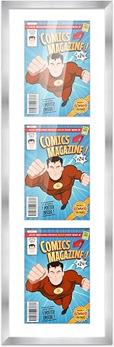 Miniatura 25 de Poster Palooza Marco de cómic con paspartú para 4 cómics de la era actual publicado después de 1985, marco de cómic negro para cómics de 6.875 x