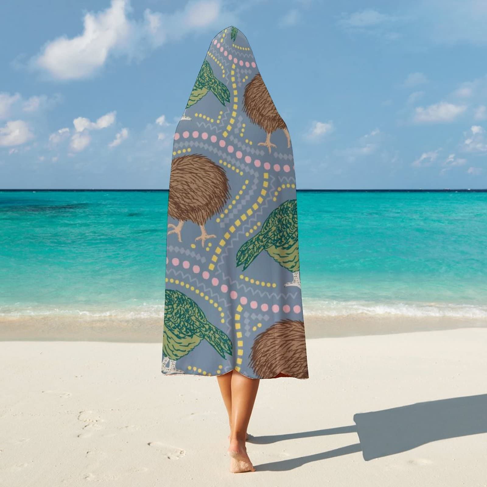 Amazon｜カカポ オウムとキウイ鳥 フード付きブランケット