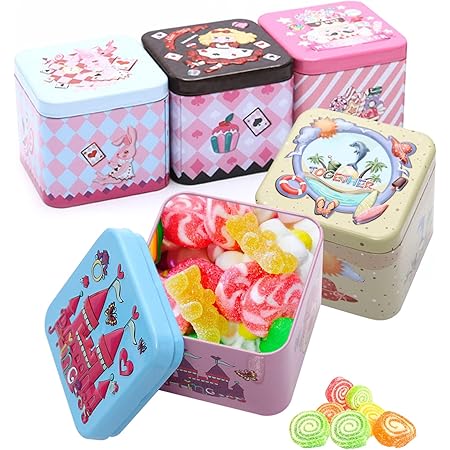 8 Mini Boîtes En Fer Blanc Avec Couvercle – Idéales Pour Ranger Bijoux, Thé, Bonbons – Motifs Assortis