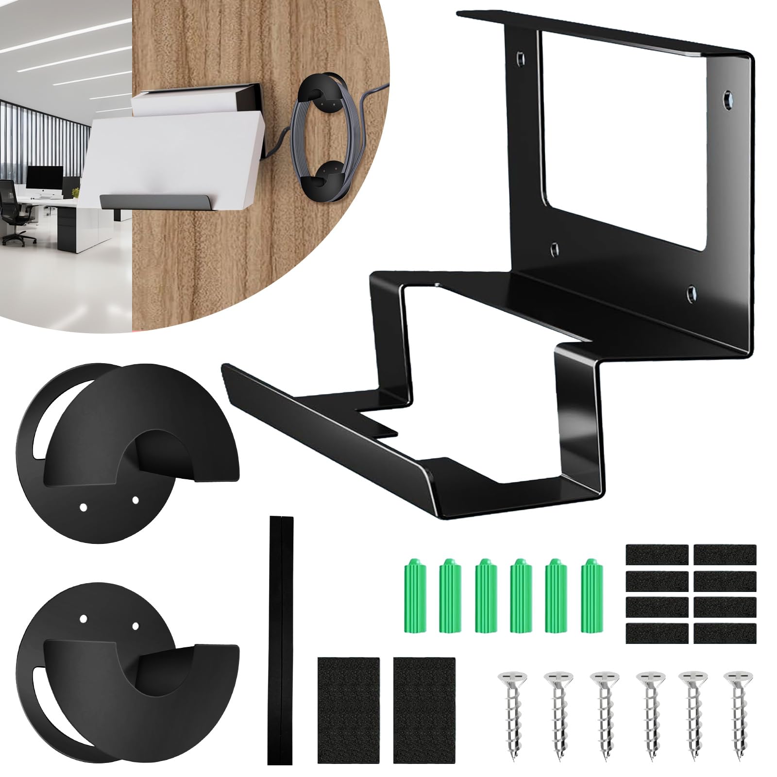 Starlink Router Wall Mount with Ethernet Cable Caddy, 2-in-1 Mount Kit for Starlink Standard V3 Mesh Router, Power Supply Holder for V3&Gen3 HP Standard Router, UTR-32, Cable Management(Metal Bracket)
