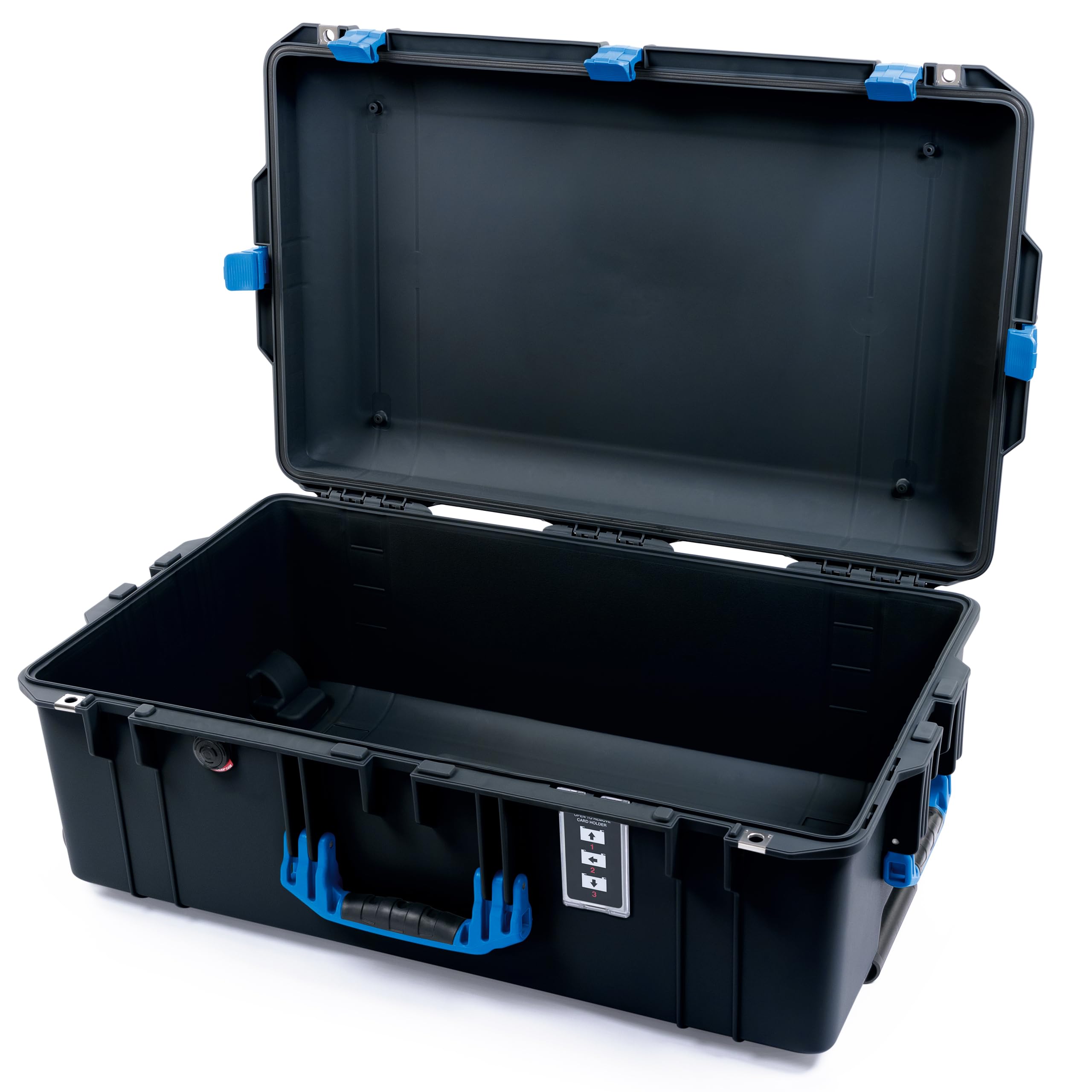 Pelican 1595 Case by ColorCase - Black - Large Sized Waterproof Case (Case Only) - Blue Handles & Latches