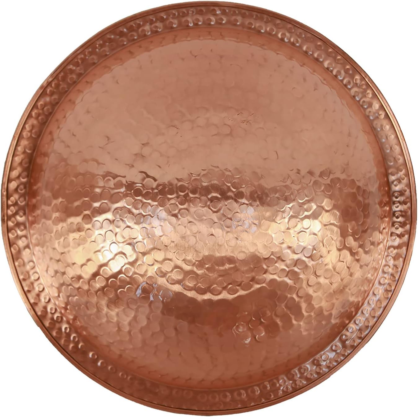 Hammered Solid Copper Bowl w/Rim