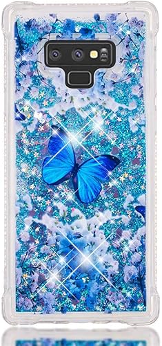 Miniatura 2 de Funda para Galaxy Note 9 Bling Glitter Liquid Sparkle Floating Crystal Floral Printing TPU Silicona Rubber Bumper Funda protectora para Samsung