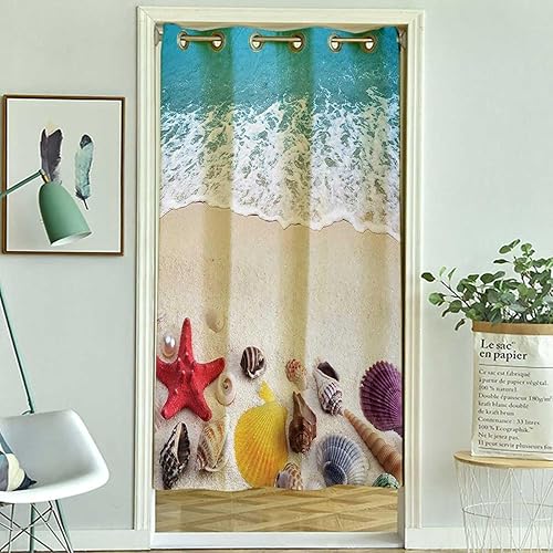 Miniatura 2 de Cortinas para Sala Elegantes Modernas - Separador de cortina de playa para separación de habitación, tela de oscurecimiento de habitación, 72