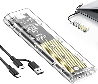 M.2 NVMe USB C 10Gbps Enclosure, M.2 External SSD Enclosure 2230/2242/2260/2280 M-Key Transparent with UASP Trim, NVMe SSD…