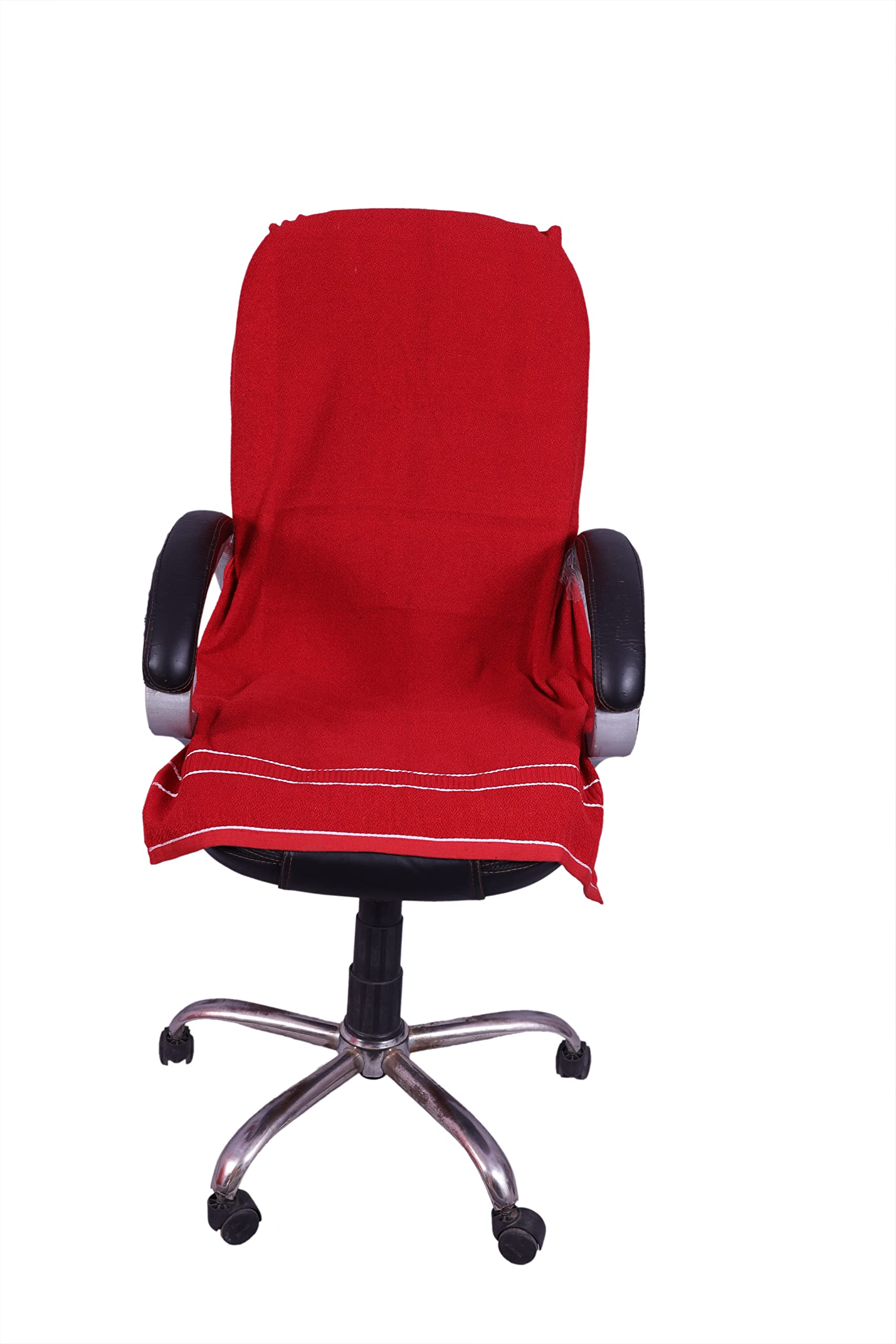 ROMAN HOME ALL CAR SEATS and ALL OFFICE CHAIR TOWEL with Tie Knot & elistick - (Pack of 1) Original Product AS PER Picture Shown (ch red, Cotton)