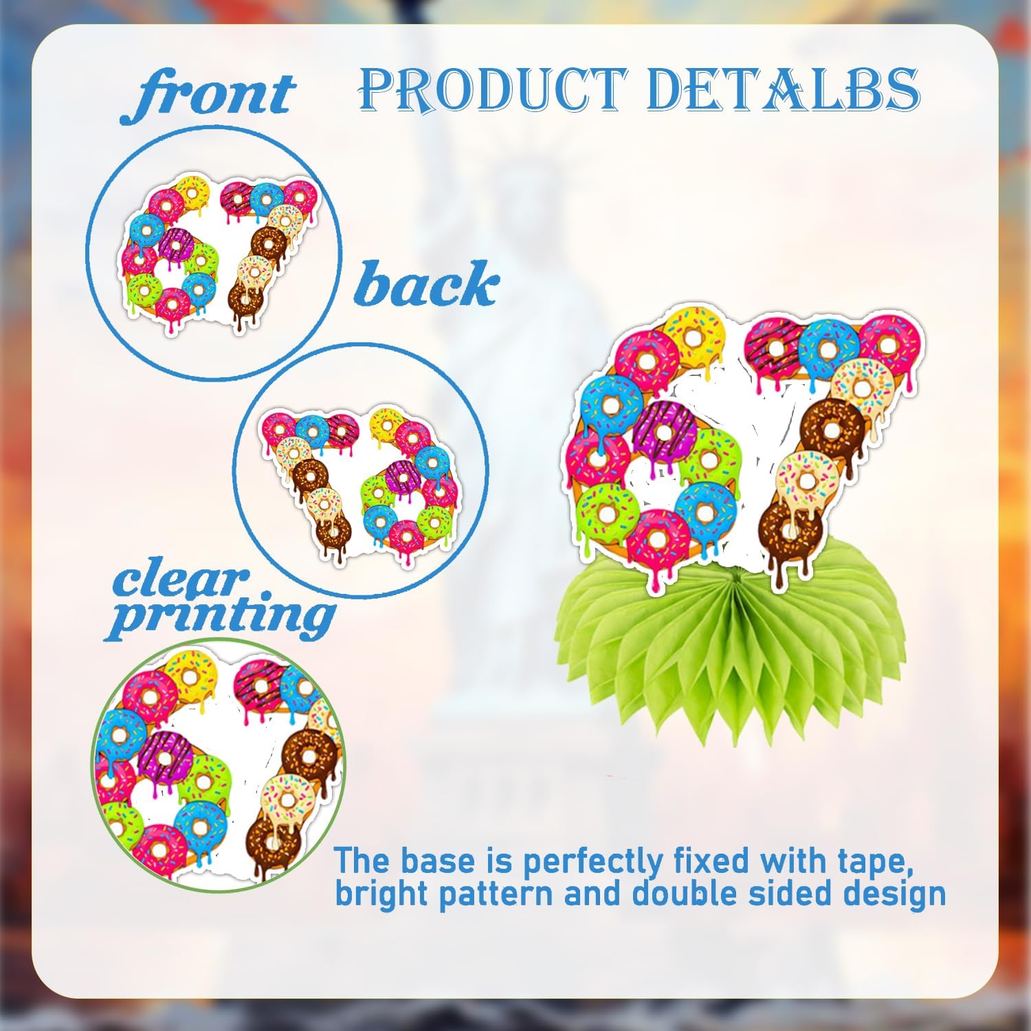 12PCS Six Seven Party Decorations 6 7 Centerpieces for Table, Six Seven Honeycomb Centerpieces Donut Ice Cream Baseball Birthday Decorations Meme 6 7 Theme Party Supplies - Image 2